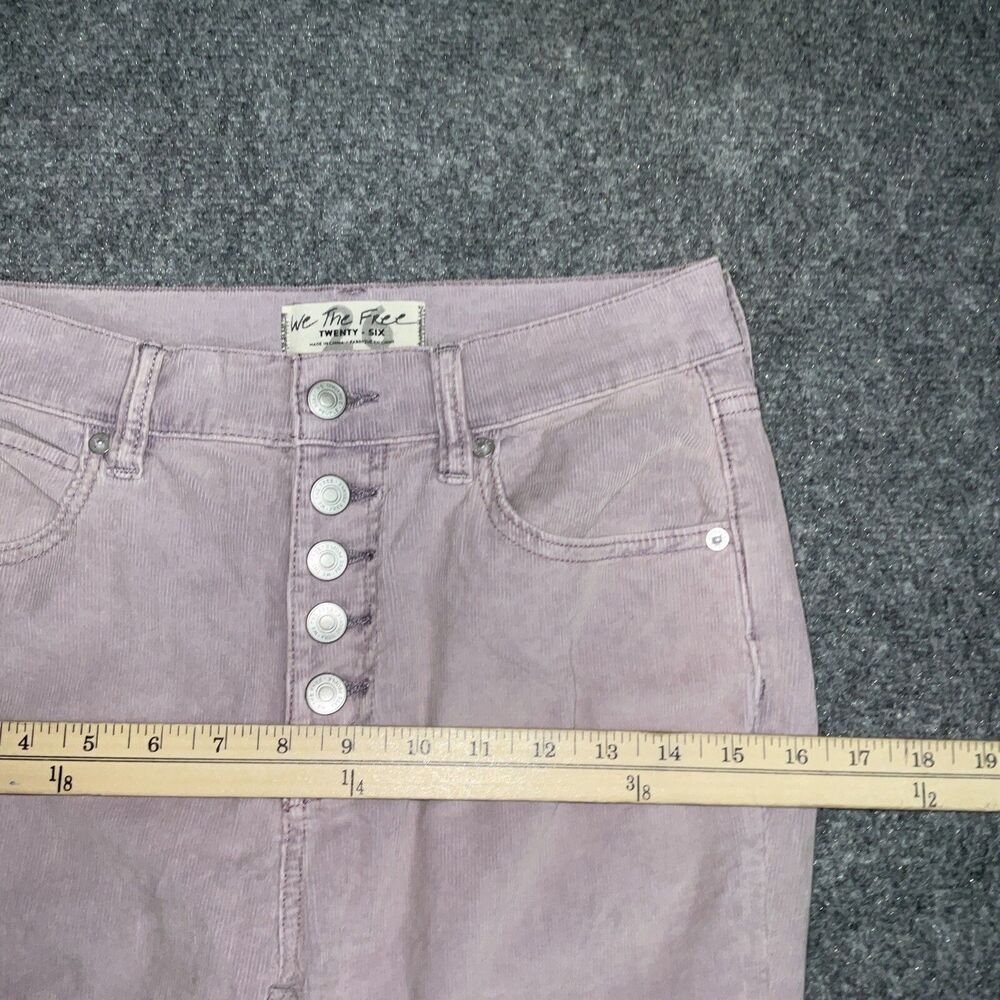 Free People  Pants Womens Size 26 Lavender Sun Chaser Corduroy exposed button - Picture 5 of 11